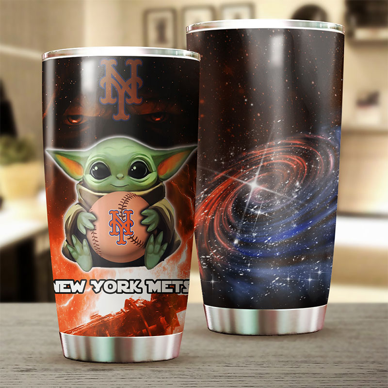 New York Mets MLB Tumbler with Baby Yoda Personalization - Image 2