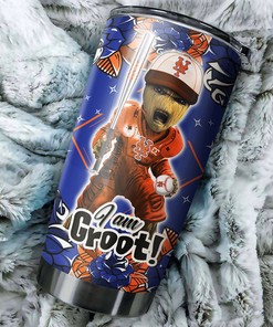 New York Mets MLB Tumbler with I Am Groot Design for Baseball Fans