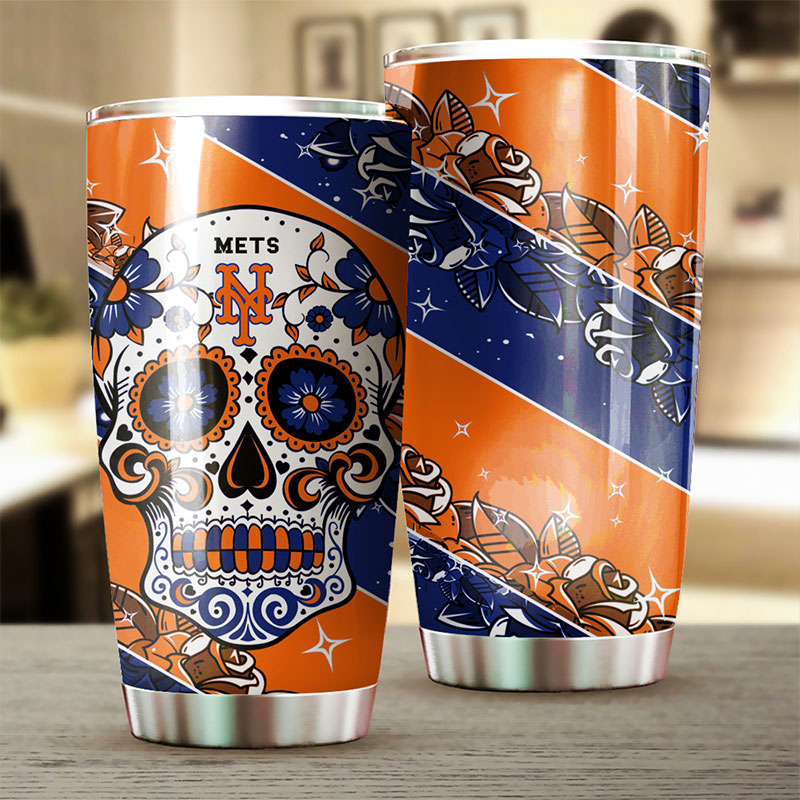 New York Mets MLB Tumbler with Skull Graphics
