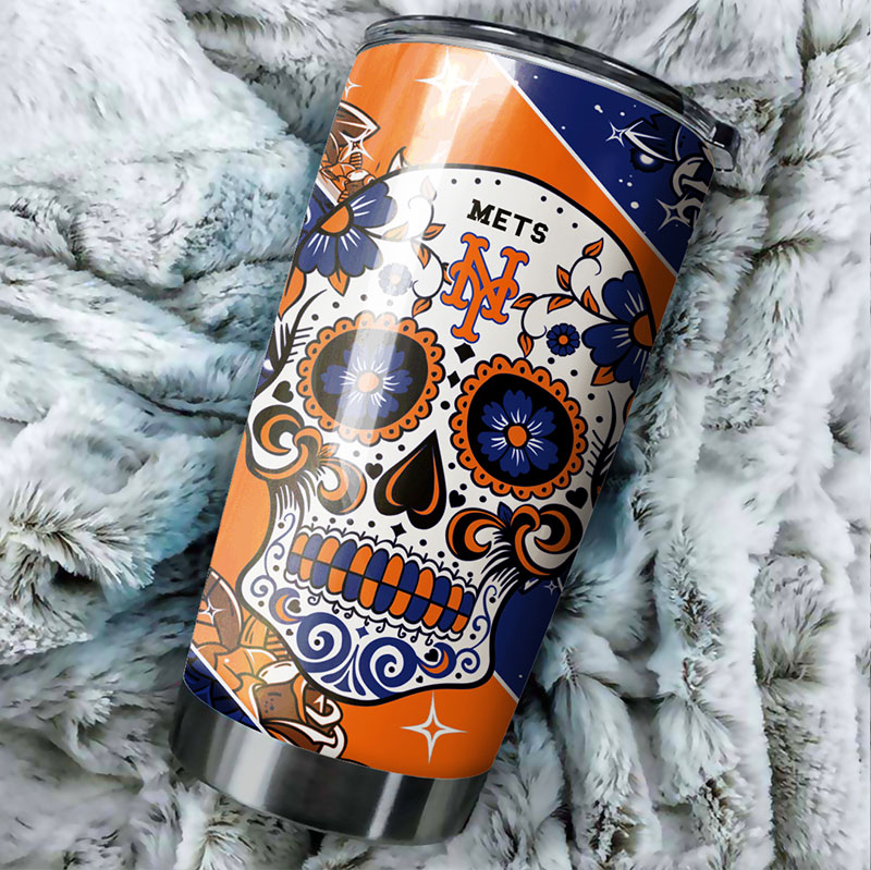 New York Mets MLB Tumbler with Skull Graphics - Image 2