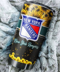 New York Rangers NHL Tumbler - Beautiful Sunflower Tumbler - G Fanatics