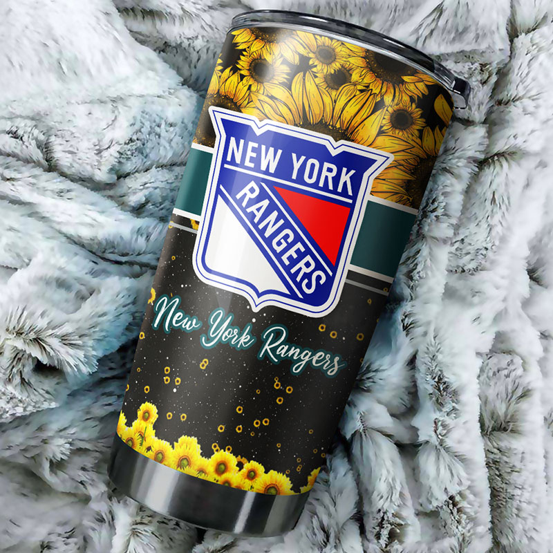 New York Rangers NHL Tumbler - Beautiful Sunflower Tumbler - G Fanatics