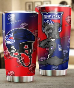 New York Rangers NHL Tumbler - Funny Dog Design Tumbler