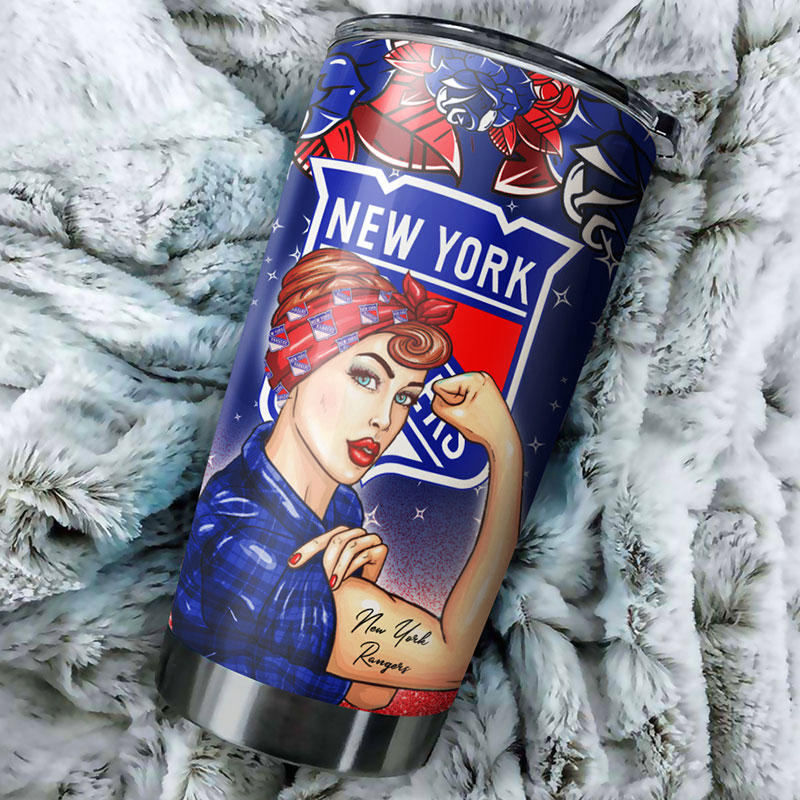 New York Rangers NHL Tumbler - Strong Best Mom Ever Tumbler with Bold Design - G Fanatics - Image 2