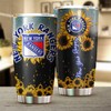 New York Rangers NHL Tumbler: Sunflower Design Tumbler for NHL Fans, Ideal for Any Occasion