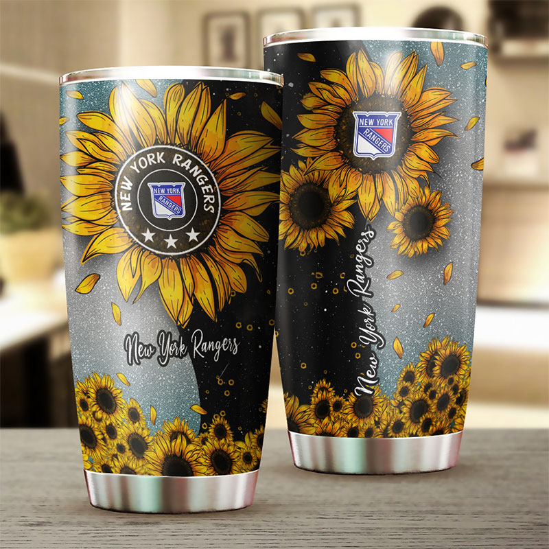 New York Rangers NHL Tumbler: Sunflower Sunshine Design Tumbler for NHL Fans, Ideal for Any Occasion - Image 2
