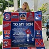 New York Rangers To My Son You Will Never Lose Quilt Bedding Set with Quotes for Son