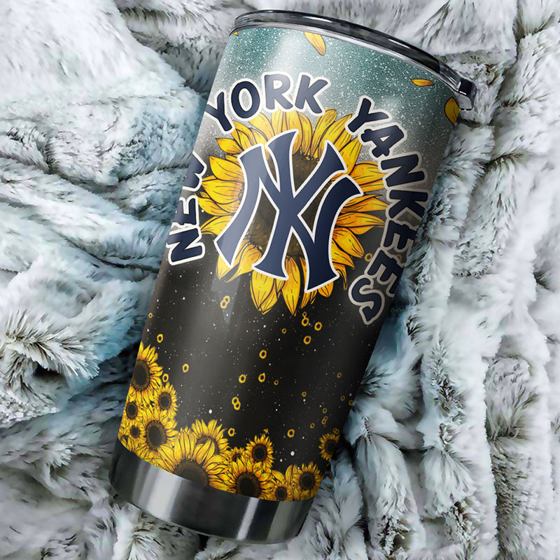 New York Yankees Sunflower MLB Tumbler with Beautiful Flowers - Image 2