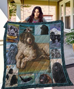 Newfoundland Dog: Quilt Bedding Set with Fleece Blanket for Dog Lovers