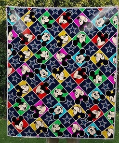 Nfl Us Football Dallas Cowboys Mickey 3d Quilt Blanket - NFL Dallas Cowboys 3D Mickey Mouse Quilt Bedding Set
