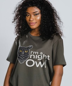 Night Owl Mandala Shirt for Animal Lovers, I'm A Night Owl Graphic Tee, Graphic Owl T-Shirt for Women and Men