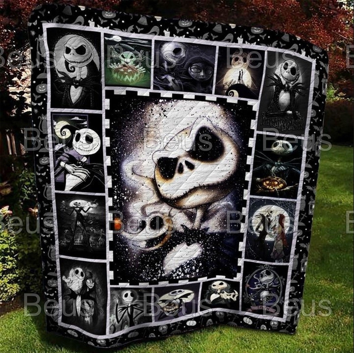 Nightmare Before Christmas Jack Skellington Love Quilt Bedding Set Cute
