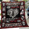 No Denying Love with Skull Husband and Wife Quilt Blanket - Personalized Gifts