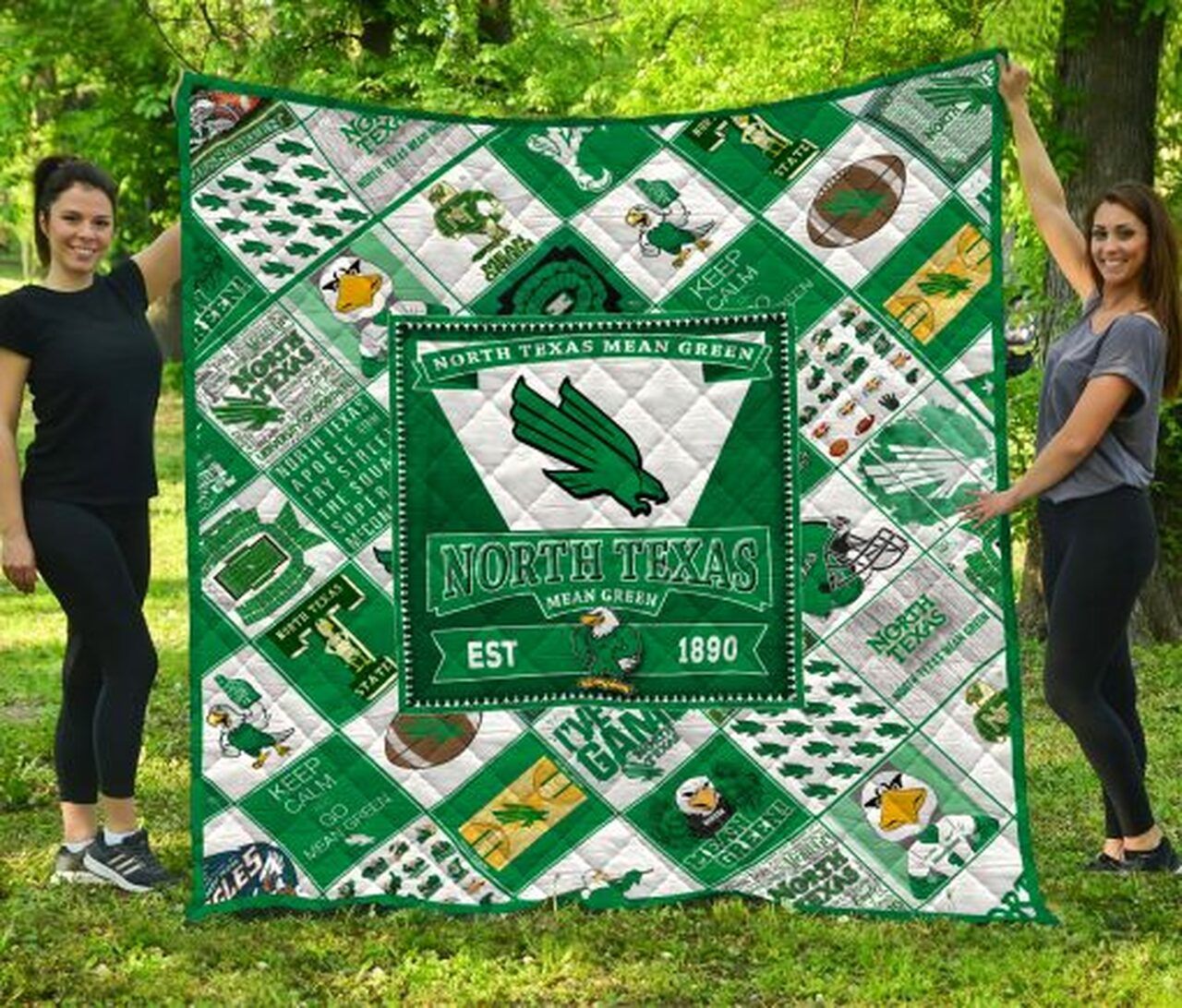 North Texas Mean Green Ncaa Quilt Bedding Set - Show Your Fandom in Style