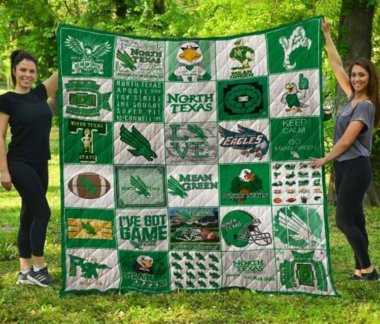 North Texas Mean Green Ncaa Quilt Bedding Set for Boys