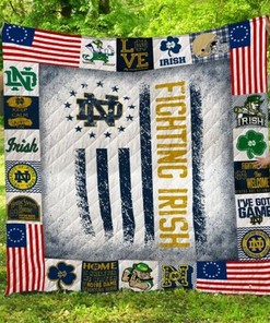 Notre Dame Fighting Irish Collected Green NCAA Quilt Blanket - Stay Comfy with Some Irish Spirit