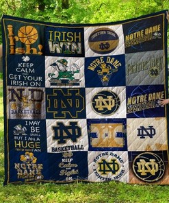 Notre Dame Fighting Irish Football Fan Quilt Bedding Set