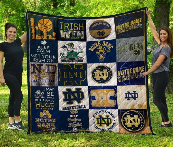 Notre Dame Fighting Irish Football Fan Quilt Bedding Set
