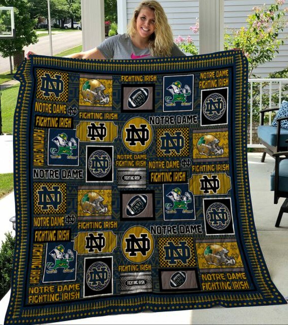 Notre Dame Fighting Irish Ncaa Quilt Bedding Set - Great for Fans of All Ages