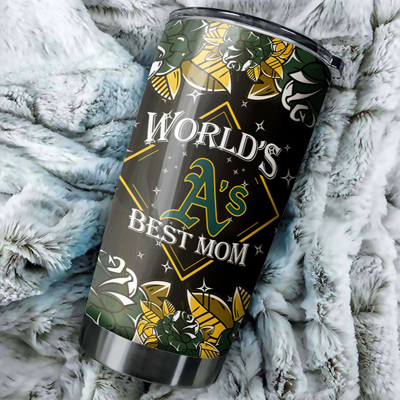 Oakland Athletics MLB Tumbler - World's Best Mom Personalized for Baseball lovers