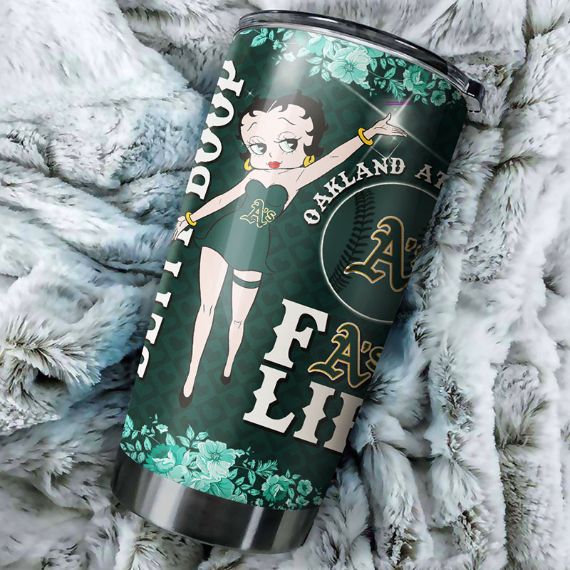 Oakland Athletics MLB Tumbler for Betty Boop fans with MLB logo