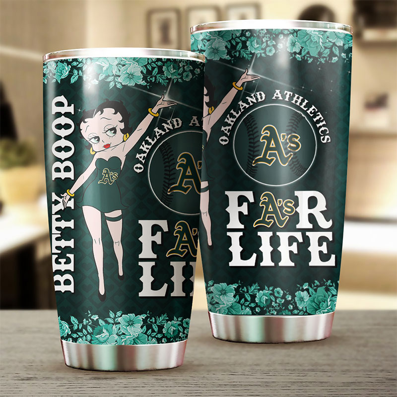 Oakland Athletics MLB Tumbler for Betty Boop fans with MLB logo - Image 2