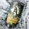Oakland Athletics MLB Tumbler spreading peace and love with custom MLB logo