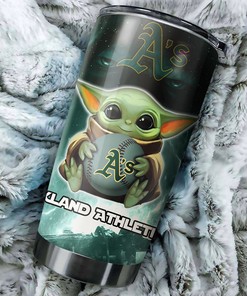 Oakland Athletics MLB Tumbler with Baby Yoda Personalization