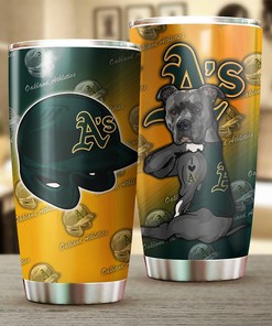 Oakland Athletics MLB Tumbler with Funny Dog for Baseball Fans