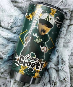 Oakland Athletics MLB Tumbler with Marvel's "I Am Groot" Personalization