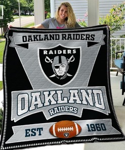 Oakland Raiders B060644 Quilt Blanket - Great for Football Fans