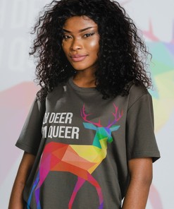 Oh Deer I'm Queer Unisex Shirts, LGBTQ+ Shirts for Pride Month with Love Symbol Print, Movie Shirts for Women
