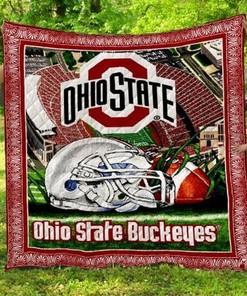 Ohio State Buckeyes Combined Love Quilt Bedding Set for Fans