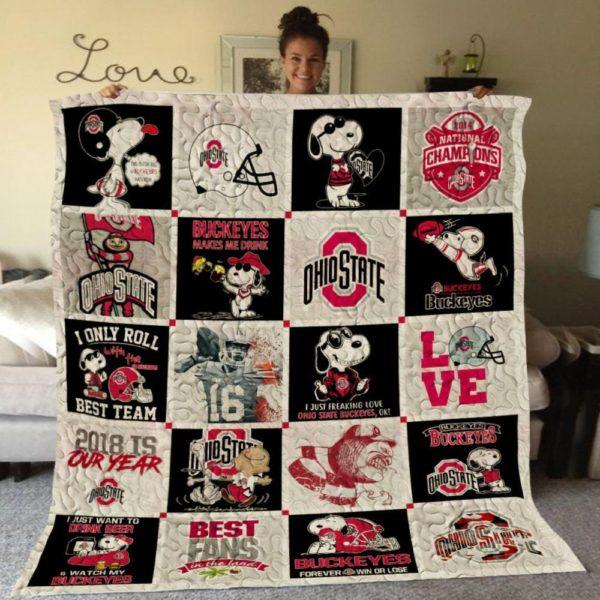 Ohio State Buckeyes Quilt Bedding Set with Unique Design