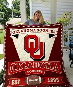 Oklahoma Sooners Big OU Ncaa Quilt Bedding Set with Soft Quilt Blanket for Fans