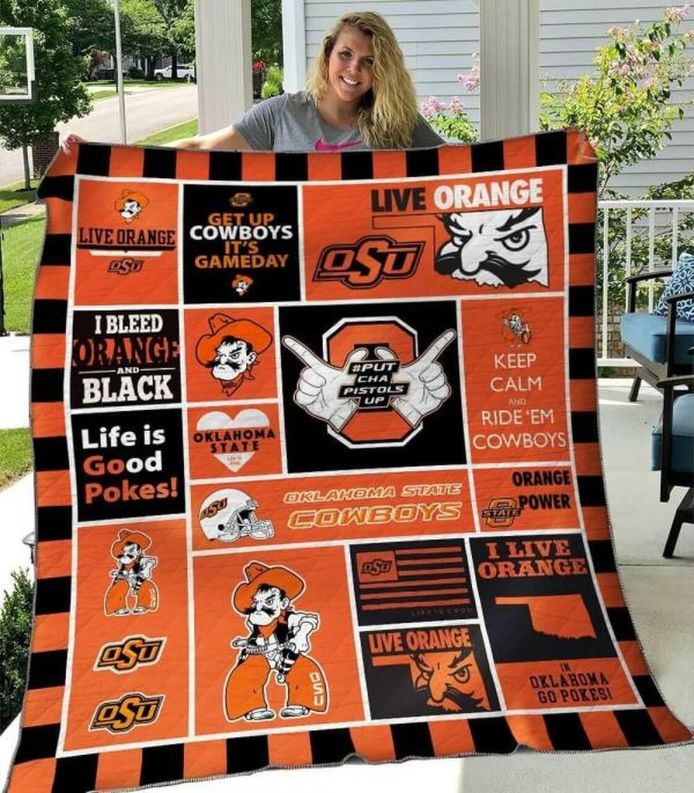 Oklahoma State Cowboys NCAA Quilt Bedding Set Full Size