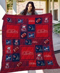 Ole Miss Rebels Red Ncaa Quilt Bedding Set for Boys