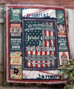 Once Died For Your Soul - Jesus Christ and Veteran Quilt Bedding Set