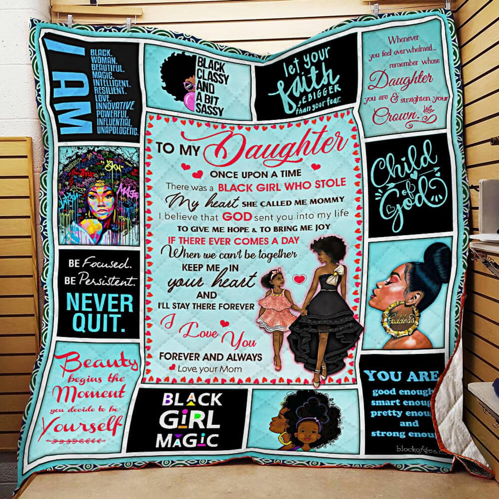 Once Upon A Time, A Daughter Received A Personalized Quilt Blanket Gift From Mom