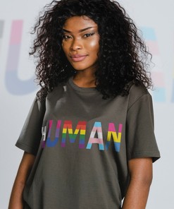 Only Human PRIDE Months Unisex Shirts, LGBTQ+ Shirts with Rainbow Love Symbol Print, Movie Shirts for Kids