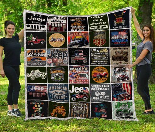 Only In A Jeep: Quilt Bedding Set with Fleece Blanket for Jeep Lovers