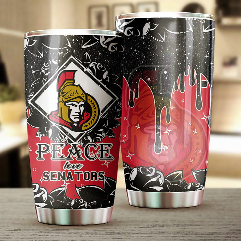 Ottawa Senators Fans Will Love This Peace Love NHL Tumbler - Image 2