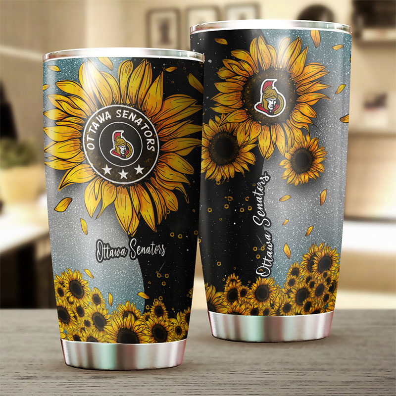 Ottawa Senators NHL Tumbler: Sunflower Sunshine Design Tumbler for NHL Fans, Ideal for Any Occasion - Image 2