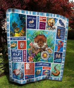 Otter Lover Just A Girl Who Loves Otters Quilt Blanket for Otter Lovers