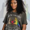 PRIDE Months Unisex Shirts, Straight But No Hate, LGBT T-Shirt with Rainbow Love Symbol Print