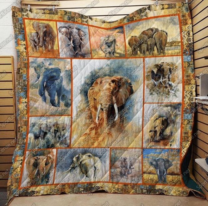 Painting Elephant Quilt Blanket for Animal Lovers