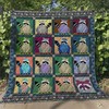 Painting Raccoon Colorful Raccoon Quilt Blanket for Animal Lovers