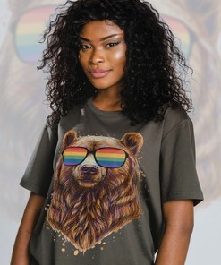 Papa Bear PRIDE Shirt, Unisex LGBTQ+ Queer Tee, Human's Rights Top, Funny Gay Pride Gift, Rainbow Apparel