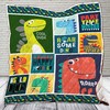Part-time monster dinosaur quilt blanket, perfect for fans of T-Rex