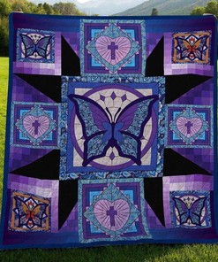 Patchwork Quilt Blanket with Touching Message for Loved Ones